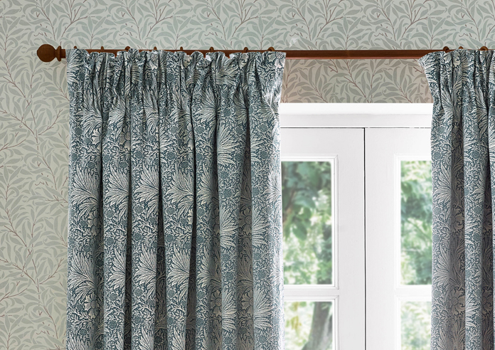 Marigold Pencil Pleat, Indigo - Ready Made Curtains - Image 9